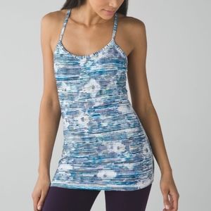 Lululemon Power Y Tank Blurry Belle Multi Colorful Workout Racer Tank Size 2